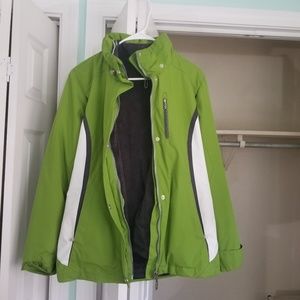 Green double layer winter jacket